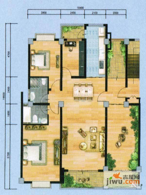 宁湖春天3室2厅2卫134.1㎡户型图