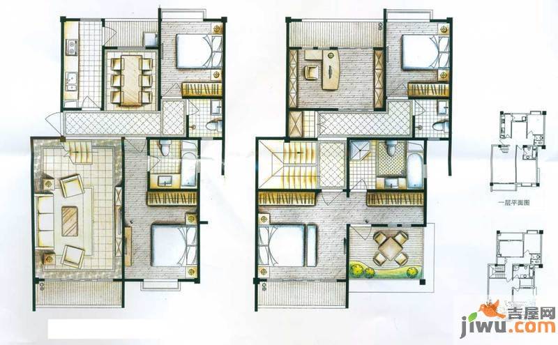 南亚未来城5室2厅4卫173㎡户型图