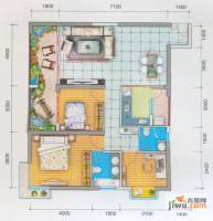 启鸿假日城市3室2厅2卫105.1㎡户型图