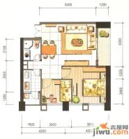 西山新城草海时代公寓2室2厅1卫78.2㎡户型图