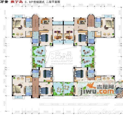 万景撒丁岛2室3厅2卫349㎡户型图