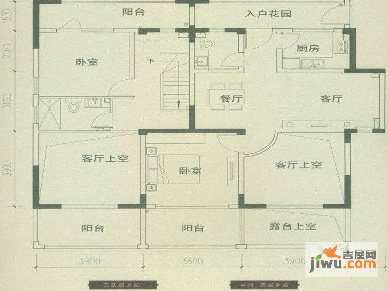 滇池卫城铂睿1室2厅1卫70.6㎡户型图