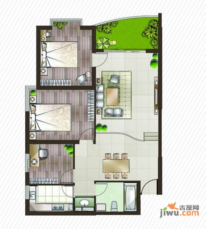 和谐世纪3室2厅1卫117.9㎡户型图