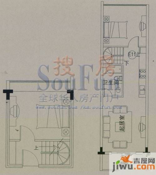 云大知城·牛津花园2室1厅1卫67.2㎡户型图