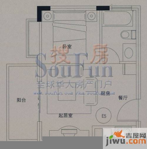 云大知城·牛津花园2室2厅1卫30.5㎡户型图