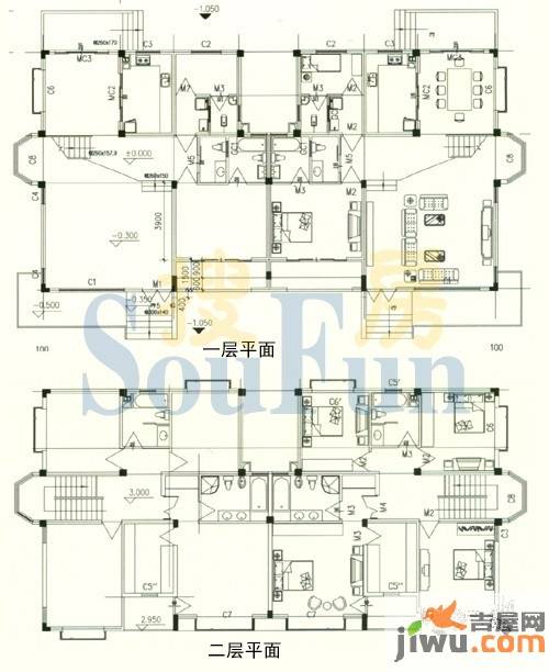 岭东紫郡6室2厅4卫267㎡户型图