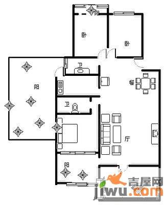 岭东紫郡5室2厅3卫260㎡户型图