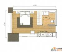 空间俊园1室1厅1卫33㎡户型图