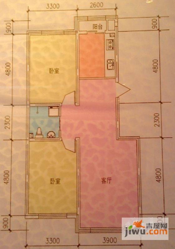 世纪馨园2室2厅0卫96.6㎡户型图