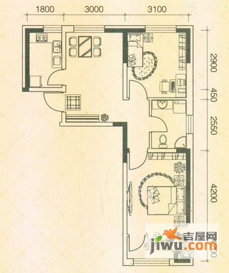 宜家观澜2室1厅1卫70㎡户型图