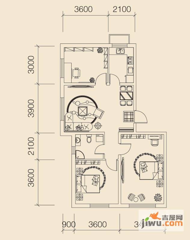 宜家观澜3室2厅1卫96㎡户型图