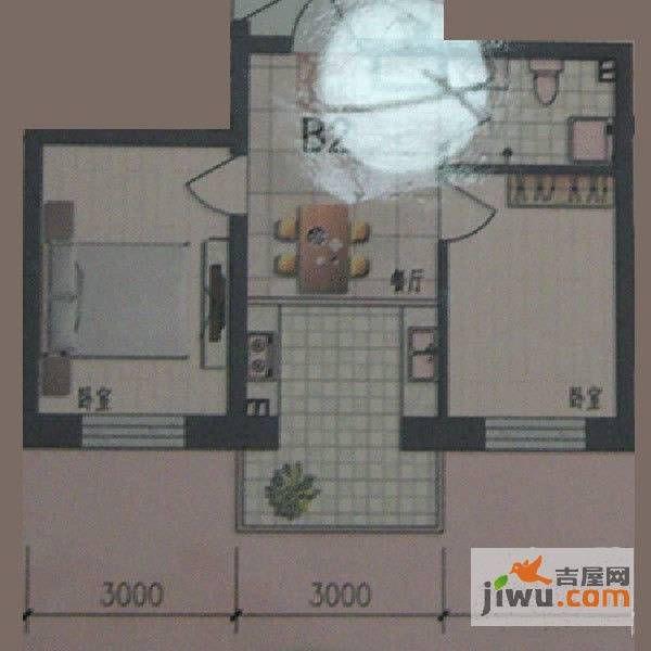 金美程家园2室1厅1卫55.5㎡户型图