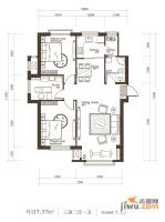 领秀朝阳3室2厅1卫117.6㎡户型图