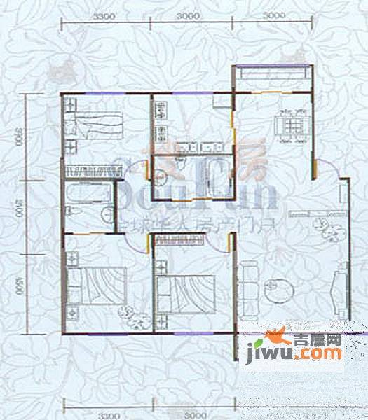 博众新城二期3室2厅2卫142㎡户型图