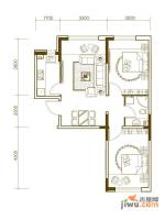 万晟爱琴海一期2室2厅1卫62㎡户型图