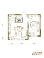 万晟爱琴海一期2室1厅1卫53㎡户型图
