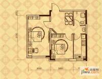 万晟爱琴海一期2室1厅1卫52㎡户型图