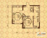 万晟爱琴海一期2室2厅1卫50㎡户型图