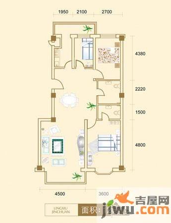 领秀金川3室2厅2卫127㎡户型图