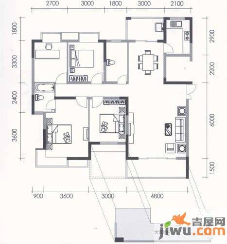 联泰香域尚城4室2厅2卫146㎡户型图