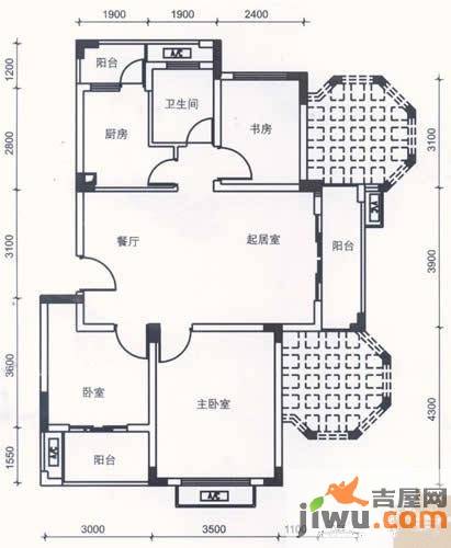 保集半岛3室2厅1卫85.8㎡户型图