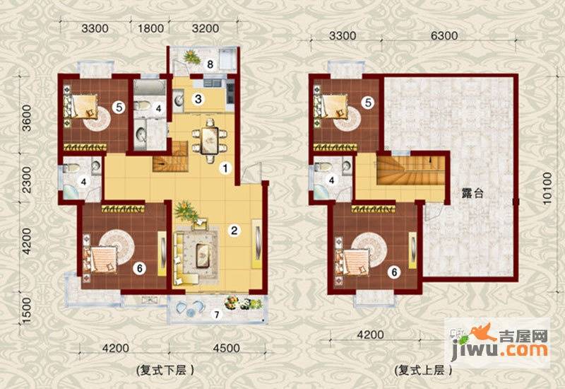 金桥慧景七彩时光4室2厅3卫153㎡户型图