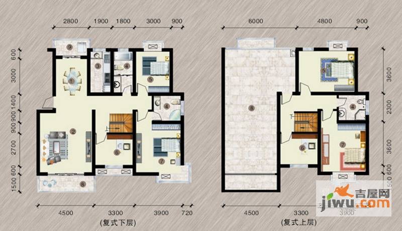 金桥慧景七彩时光6室2厅3卫186.9㎡户型图