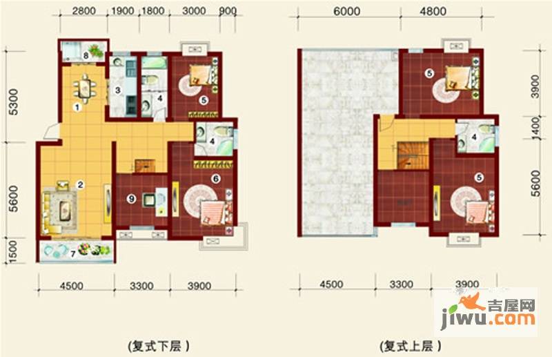 金桥慧景七彩时光5室2厅3卫220㎡户型图