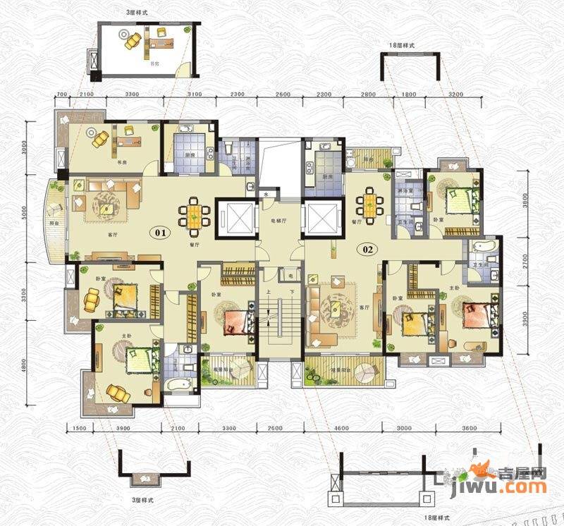 联泰香域滨江4室2厅2卫175㎡户型图