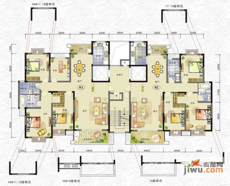 联泰香域滨江4室2厅2卫149㎡户型图