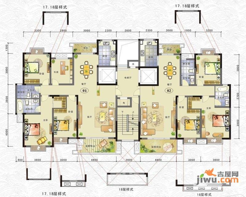 联泰香域滨江4室2厅2卫150㎡户型图