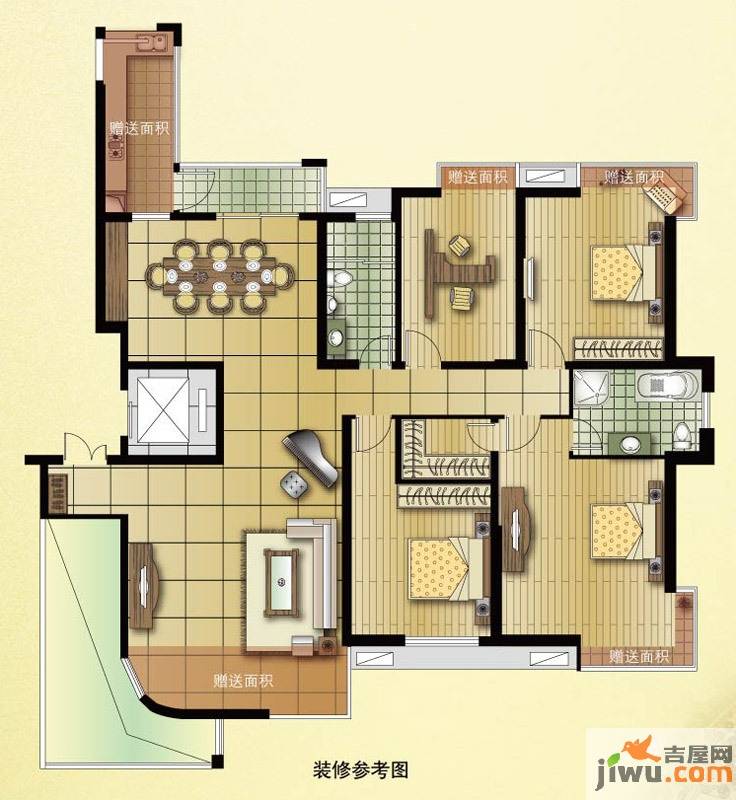 紫金城4室2厅2卫185㎡户型图