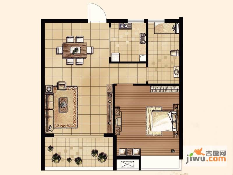 紫金城1室1厅1卫67㎡户型图