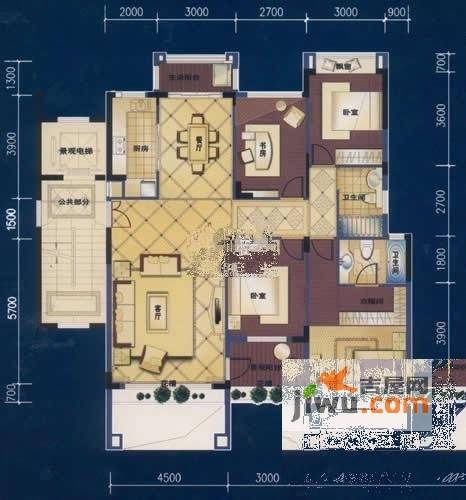 地中海阳光4室2厅2卫140.3㎡户型图