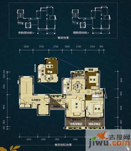 地中海阳光2室2厅1卫81.2㎡户型图