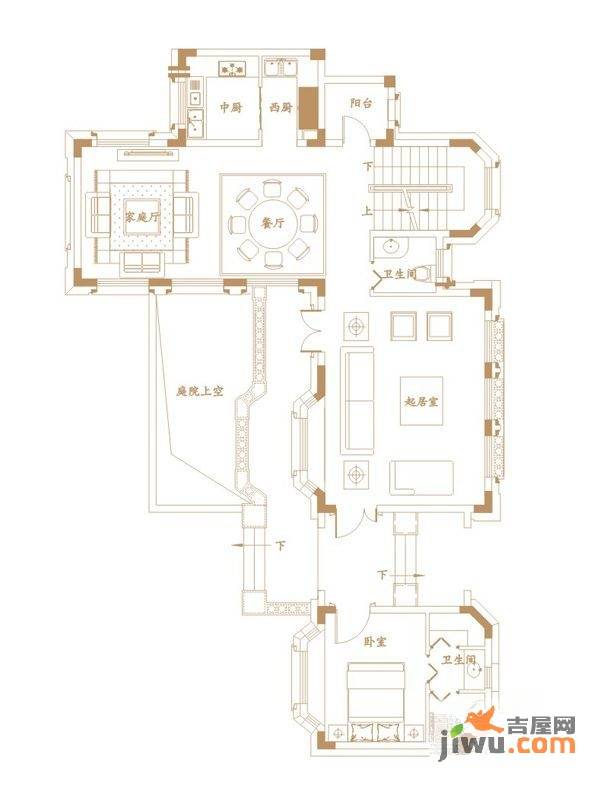 绿地海域香廷5室4厅4卫260㎡户型图