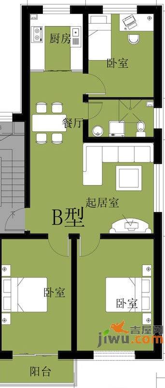 嘉润水晶花园
                                                            3房2厅1卫
