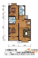 丰南星河湾2室2厅1卫86.9㎡户型图