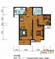 丰南星河湾2室2厅1卫85.7㎡户型图