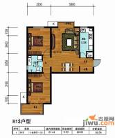 丰南星河湾2室2厅1卫86.8㎡户型图