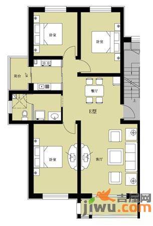 亨泰公寓3室2厅1卫118.9㎡户型图