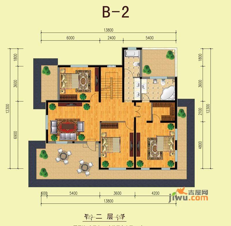 山水美居别墅3室1厅2卫394㎡户型图