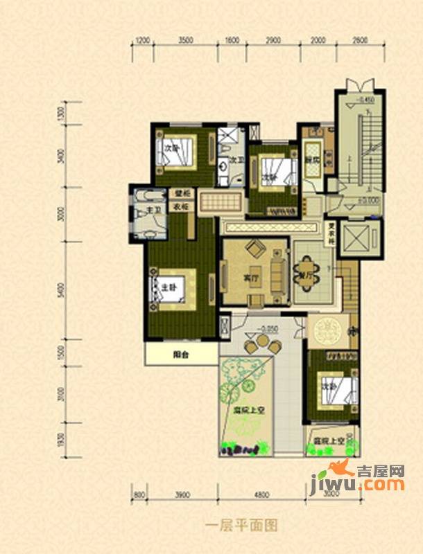 天景美地4室2厅2卫148㎡户型图