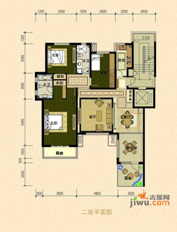 天景美地3室2厅2卫148㎡户型图