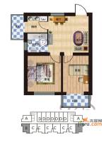 凤凰春城2室2厅1卫58.1㎡户型图