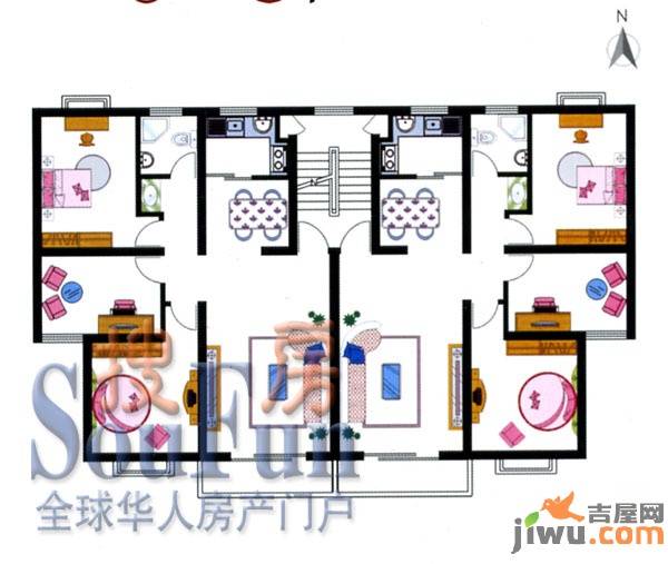 爱民花苑2室1厅1卫105.4㎡户型图