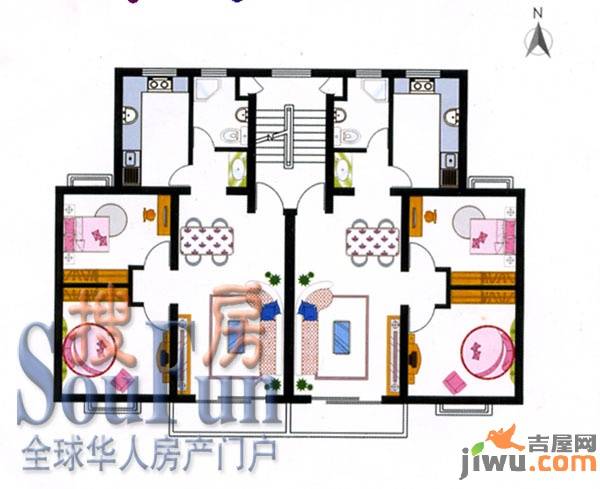 爱民花苑2室1厅1卫105.4㎡户型图