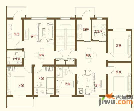 爱民花苑2室1厅1卫69.8㎡户型图