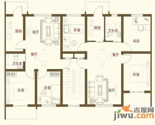 爱民花苑2室1厅1卫71㎡户型图