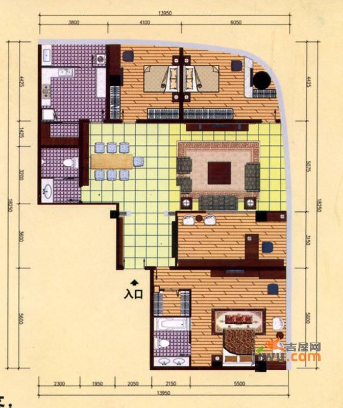 宝鼎财富中心4室2厅2卫230㎡户型图